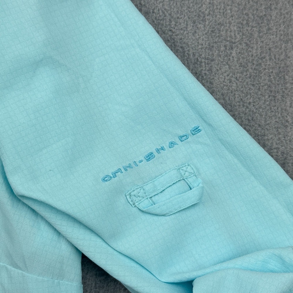 Columbia Shirt Womens Medium Blue Long Sleeves Fishing Sun Protection Button Up - Picture 6 of 12